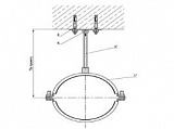 Крепление одного трубопровода к перекрытию