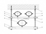 Крепление нескольких трубопроводов к перекрытию