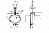 Хомуты укороченные горизонтальных стальных трубопроводов